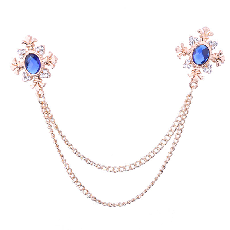 Red crystal cross brooch women's accessory