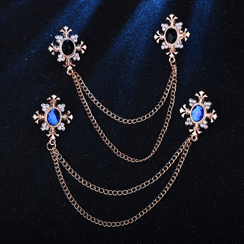 Multi-color rhinestone cross pin