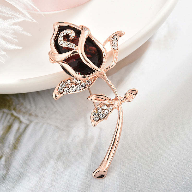 Heart-shaped brooch with colorful rhinestones image 4