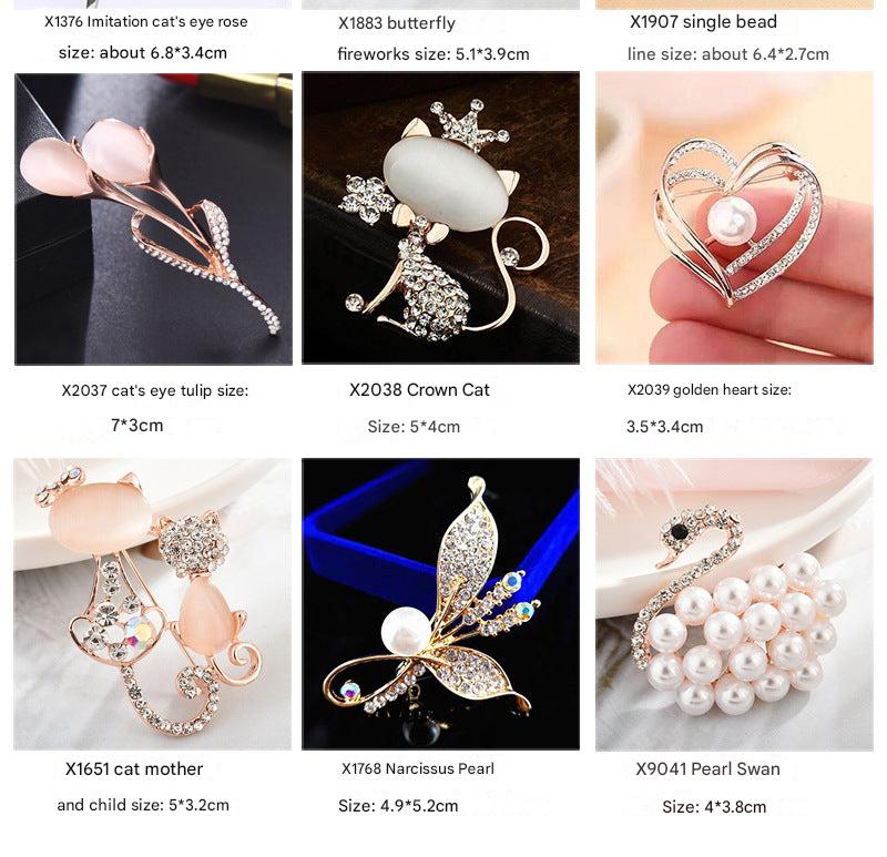 Rhinestone embellished brooch on a dress image 5