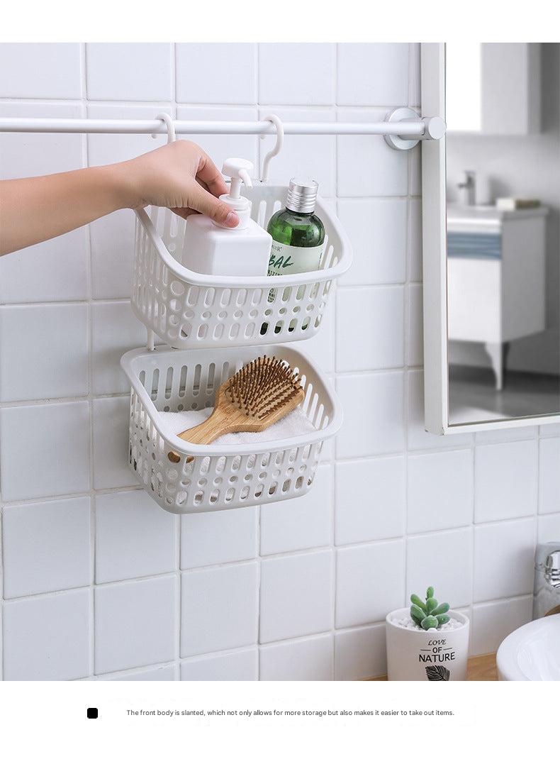 Durable PP bathroom organizer hanging on wall