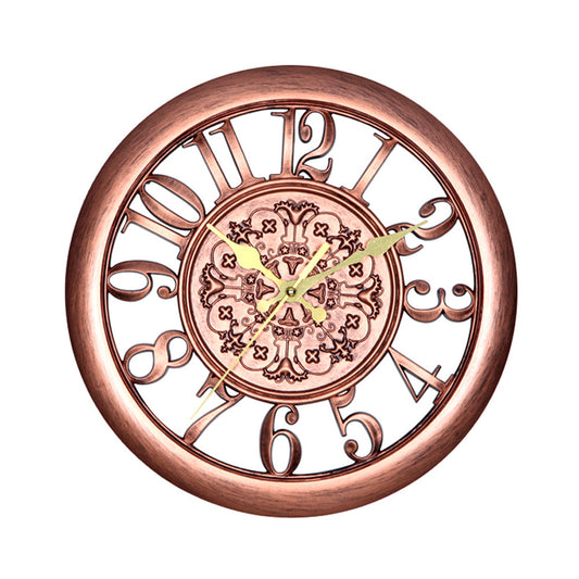 Stylish silent clock on office wall