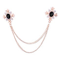 Gold Base Black Rhinestone