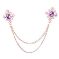Gold Base Purple Rhinestone