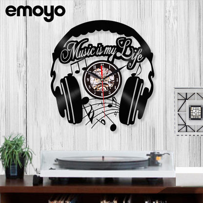 Vinyl wall clock showcasing creative design elements