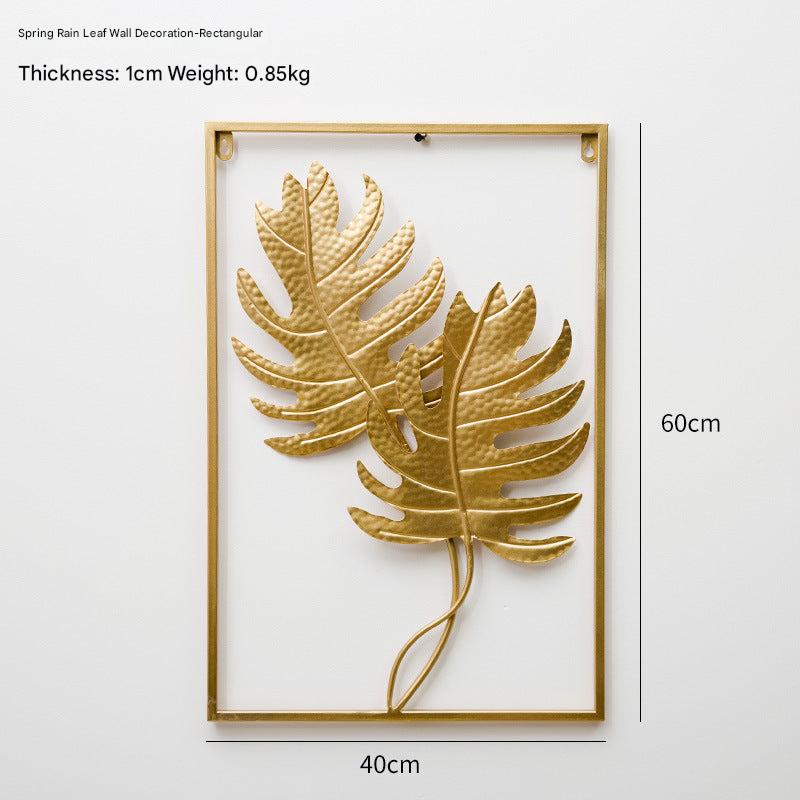 Decorative metal wall art in entryway