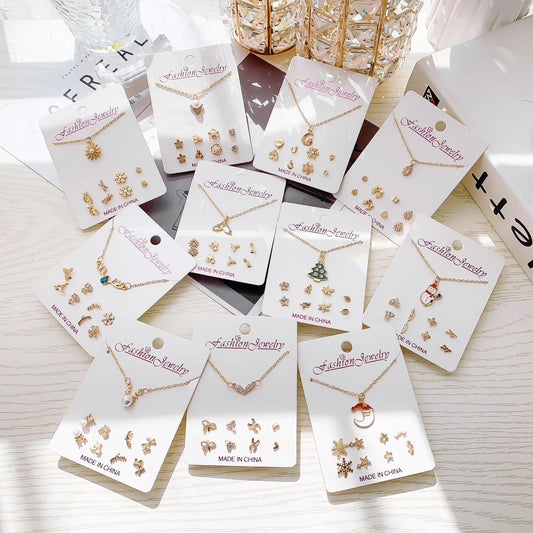 Gold crystal snowman earrings image