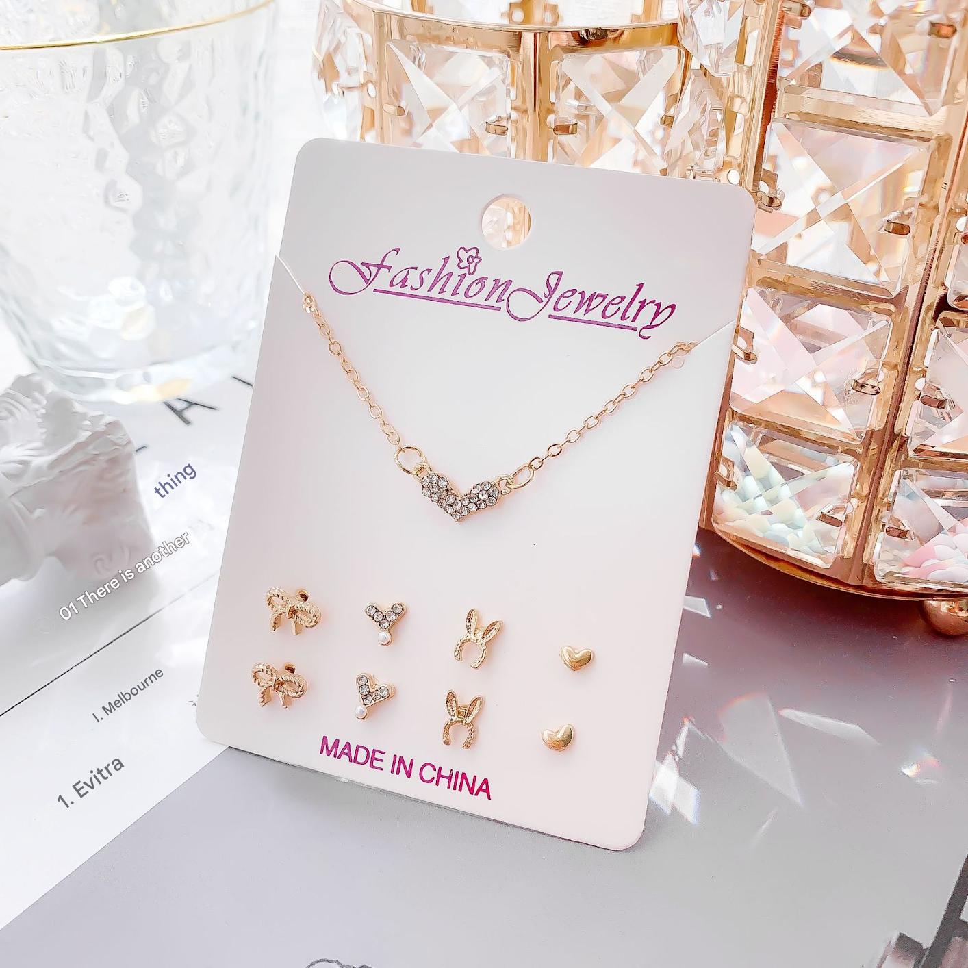Close up of festive jewelry set