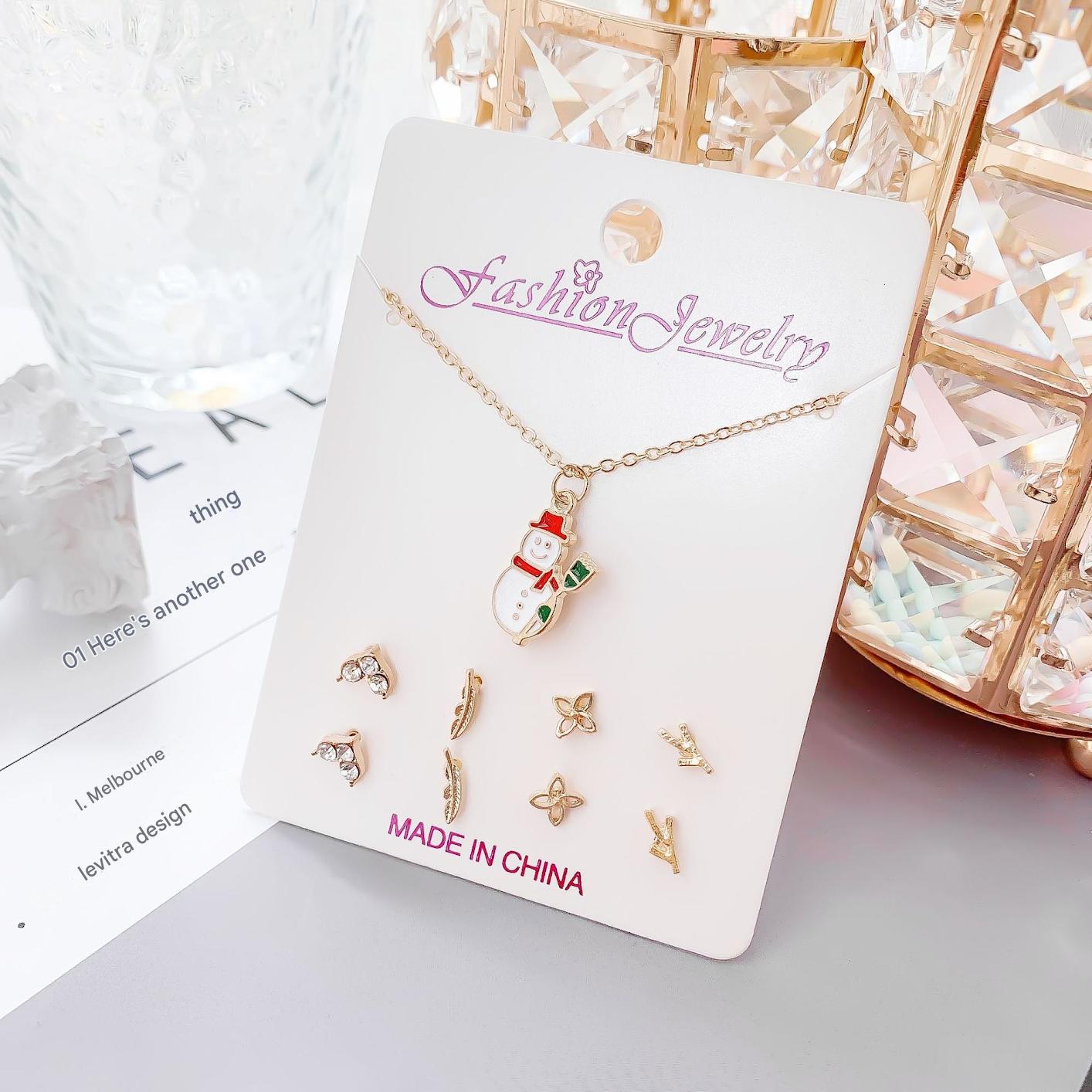 Electroplated gold necklace display