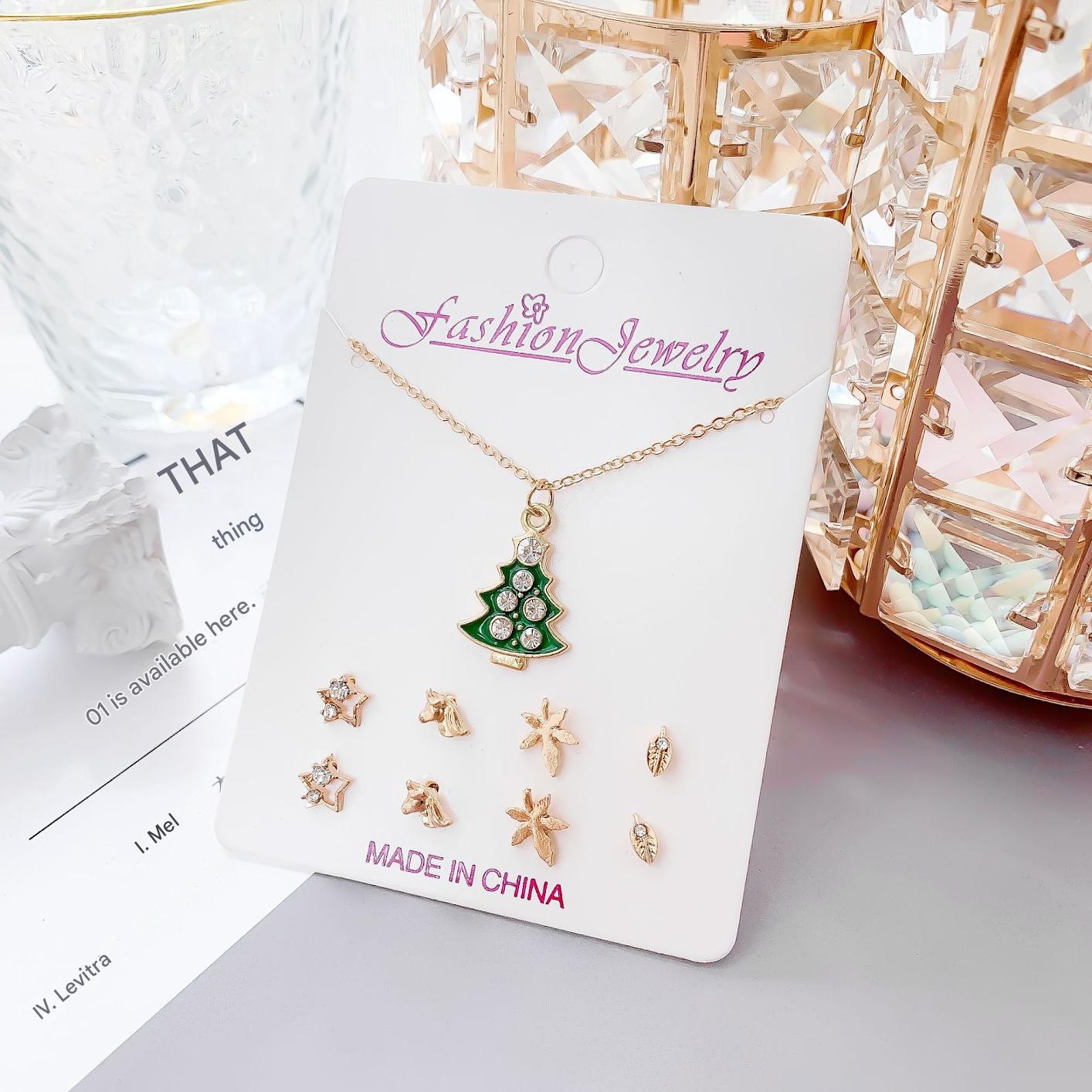 Gold crystal snowman earrings image