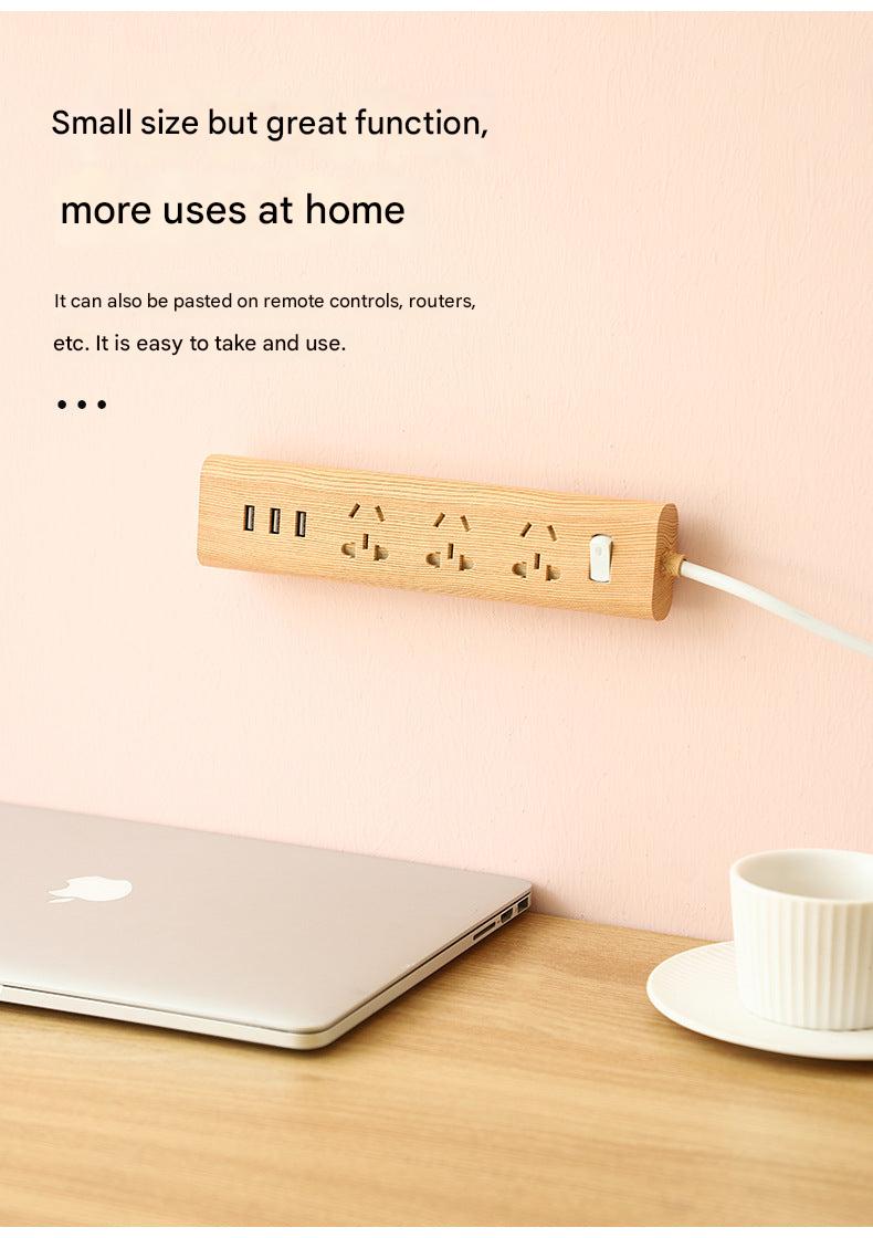 Wall-mounted power strip organizer in blue