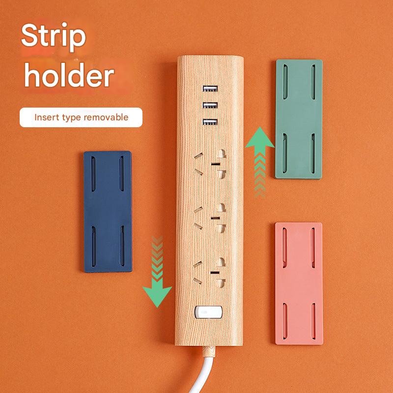 Wall-mounted power strip organizer in white