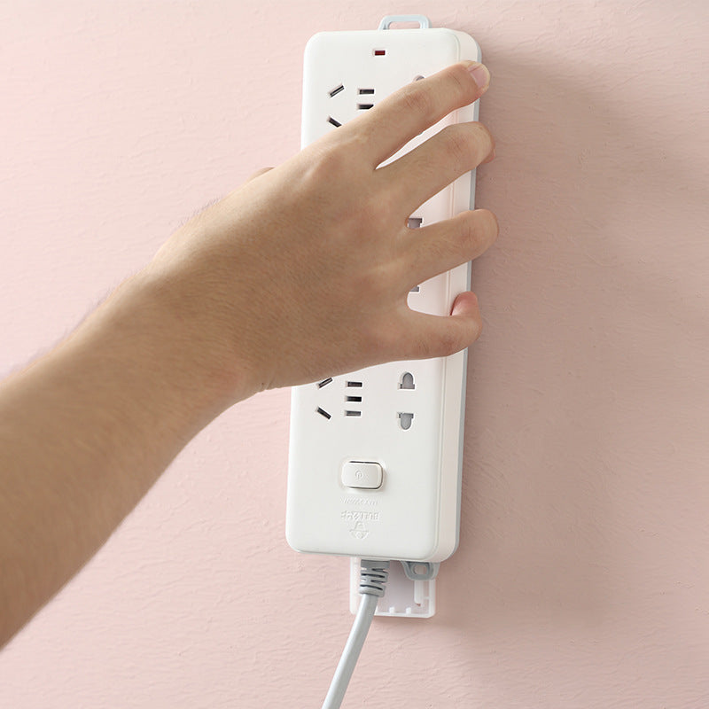 Wall-mounted power strip organizer in blue