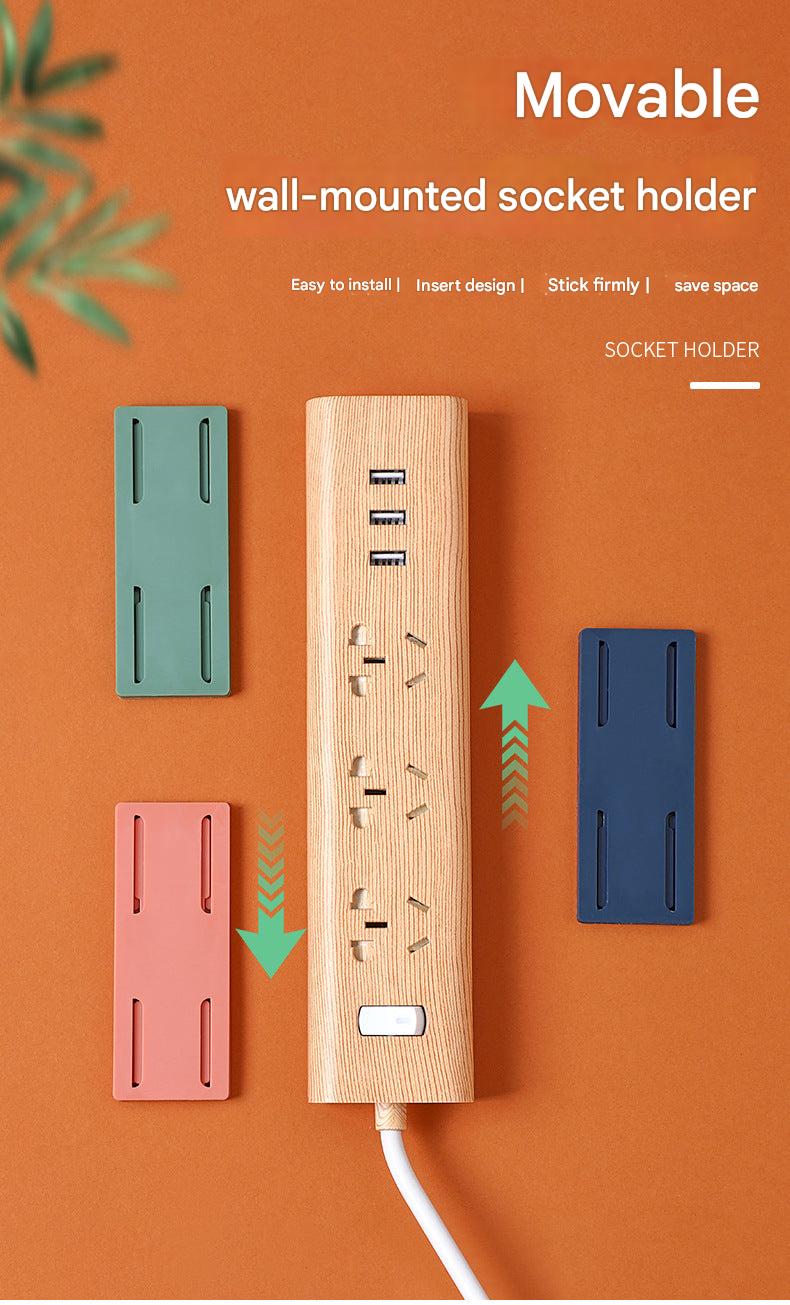 Wall-mounted power strip organizer in pink