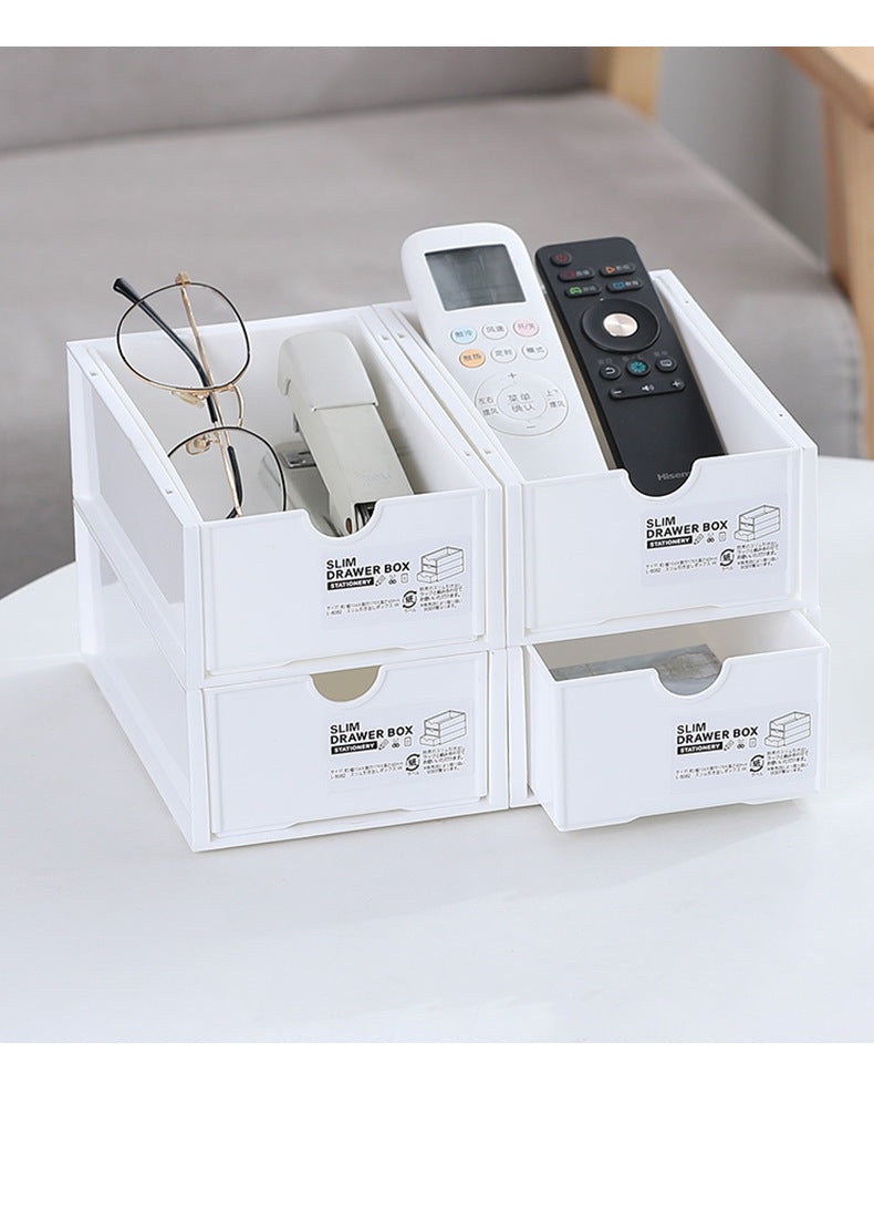 Desk organizer with stackable design on a desk