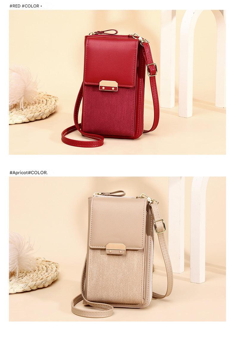 Red women's smartphone crossbody bag