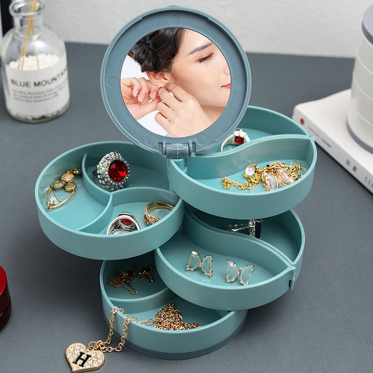 Multi-layer jewelry organizer box in white