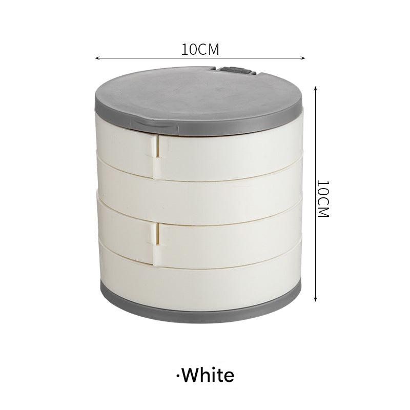 Multi-layer jewelry organizer box in white