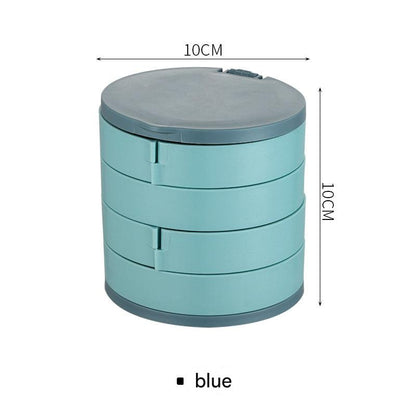 Plastic jewelry organizer showcasing multiple compartments
