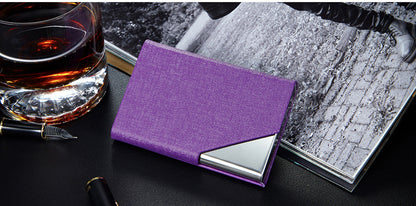 Business card holder in red stainless steel
