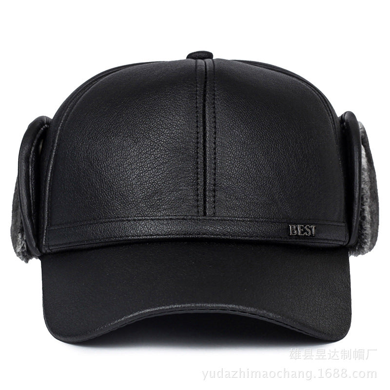 Men's winter baseball cap with ear protection