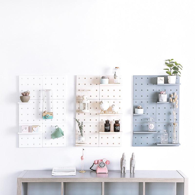 Bedroom shelf with various colors