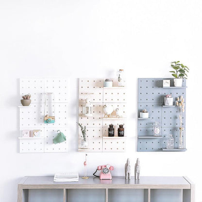 Bedroom shelf with various colors