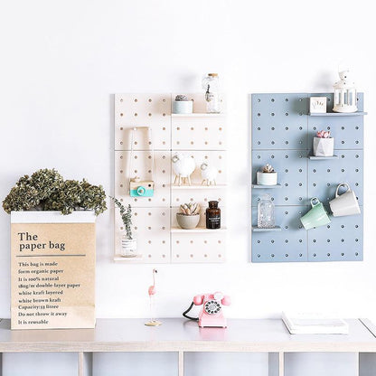 Wall-mounted storage rack in kitchen