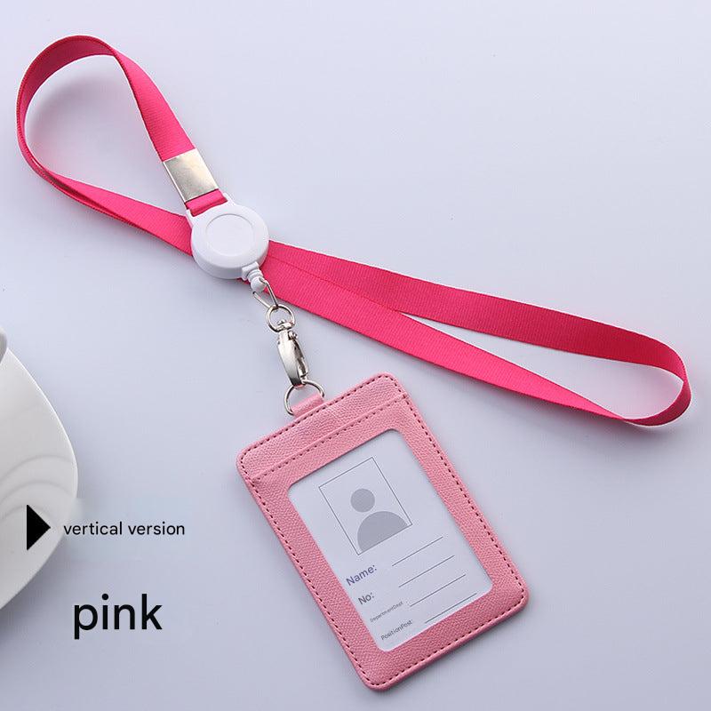 Pink retractable ID holder