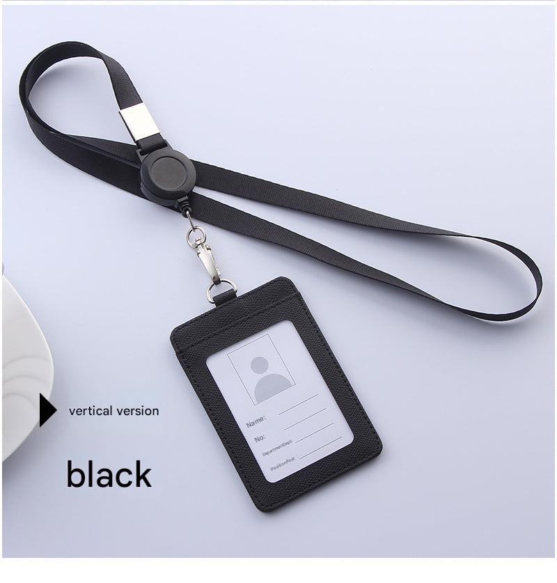 Red ID badge holder with retractable lanyard