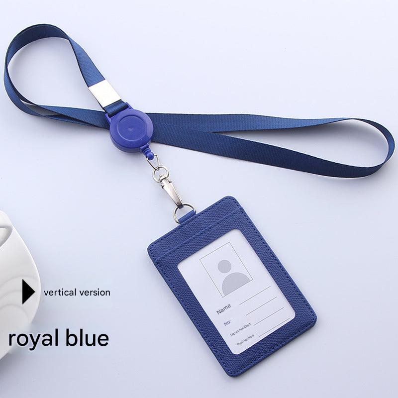 Brown badge holder with adjustable lanyard