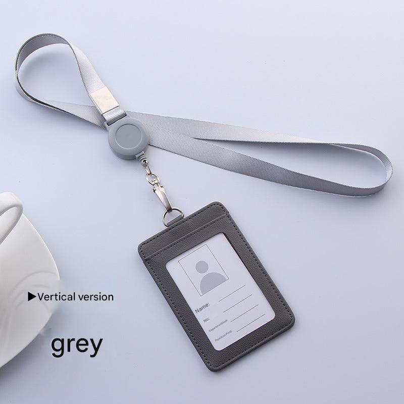 Red ID badge holder with retractable lanyard