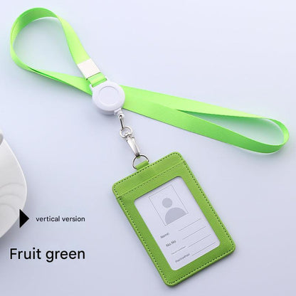 Orange PU card holder for school or work