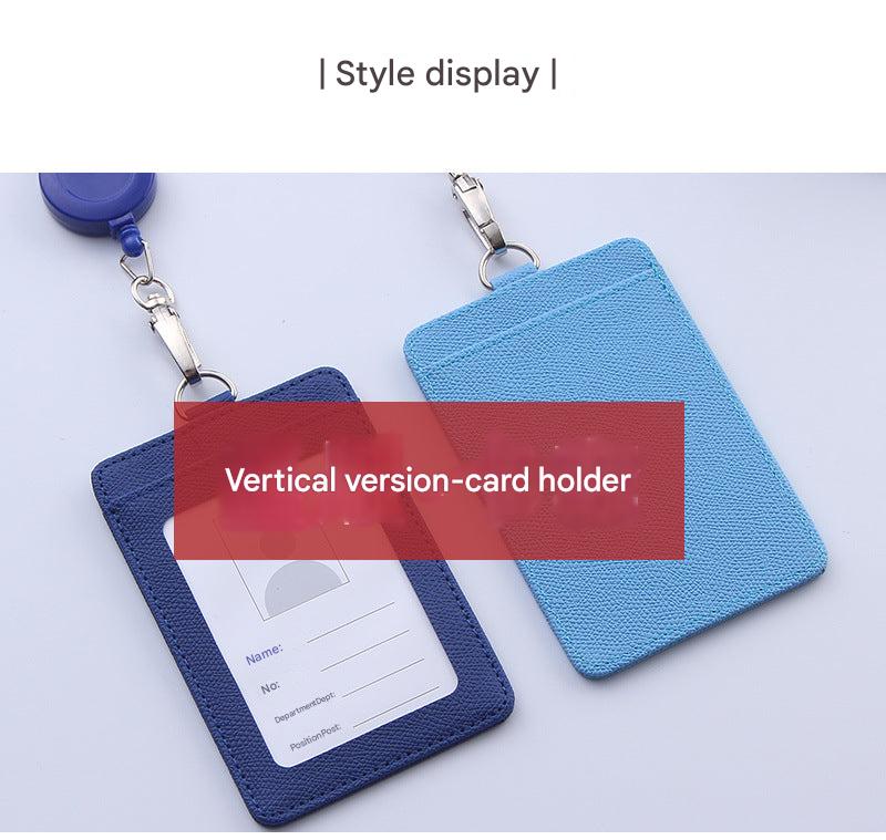 Red ID badge holder with retractable lanyard