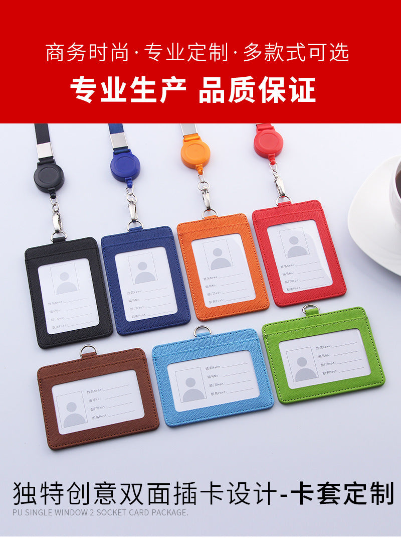 Green ID badge holder with clips