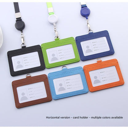 Red ID badge holder with retractable lanyard