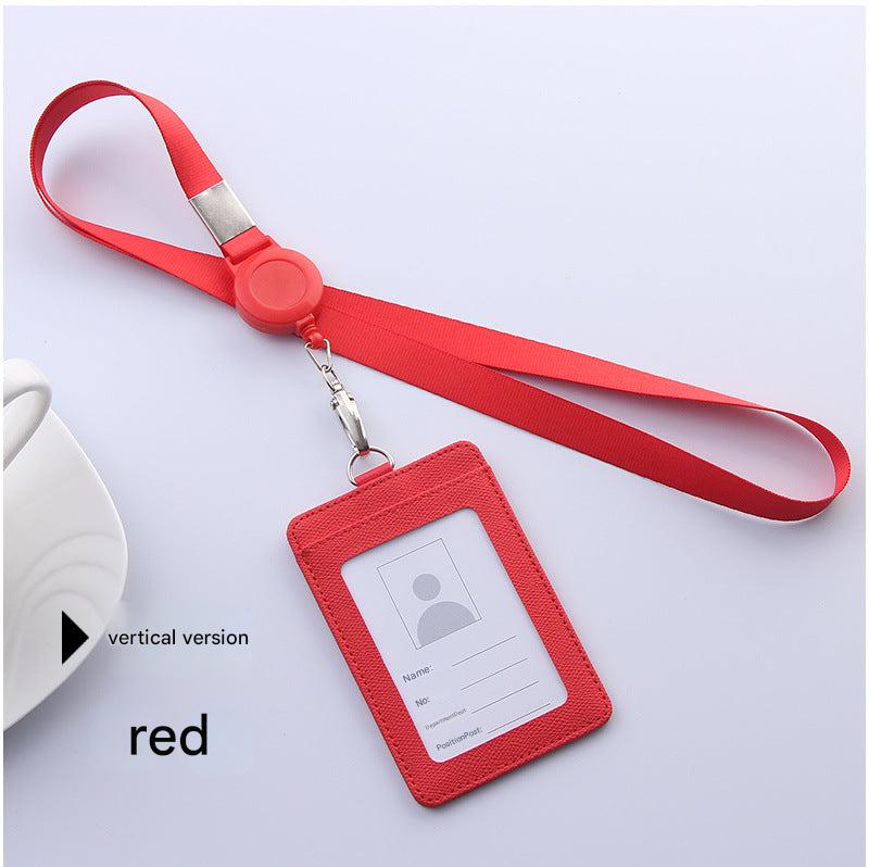 Orange PU card holder for school or work