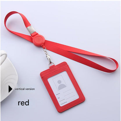 Orange PU card holder for school or work