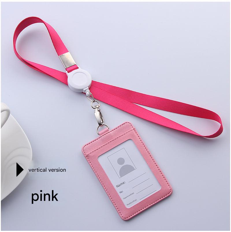 Pink retractable ID holder