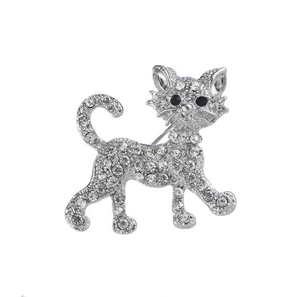 Electroplated alloy cat brooch