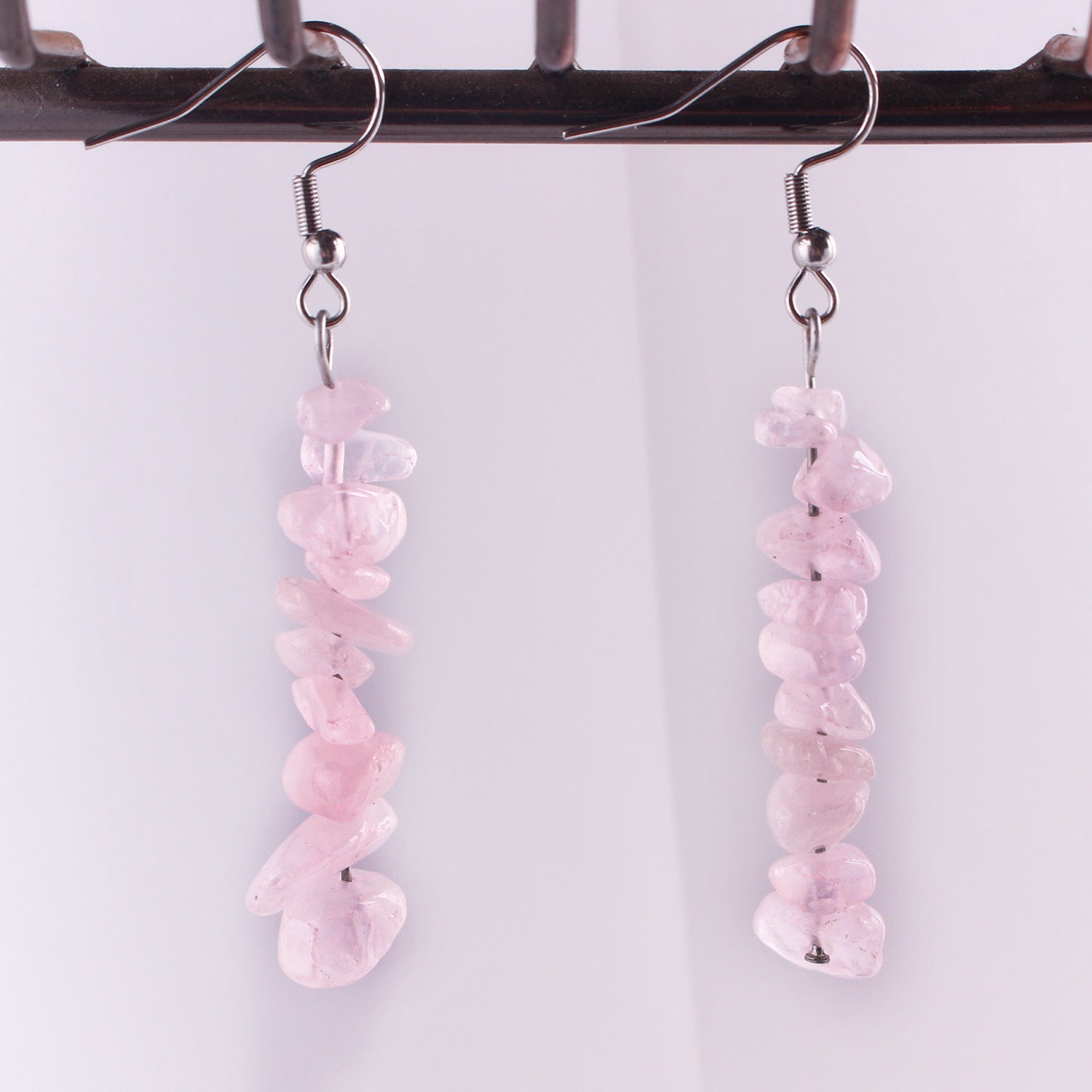 Handmade Natural Stone Crystal Drop Earrings Image 2