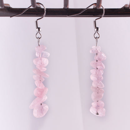 Handmade Natural Stone Crystal Drop Earrings Image 2