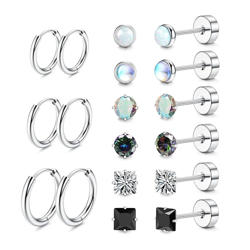 Geometric design stainless steel earrings