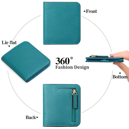 Stylish PU leather wallet in haze blue