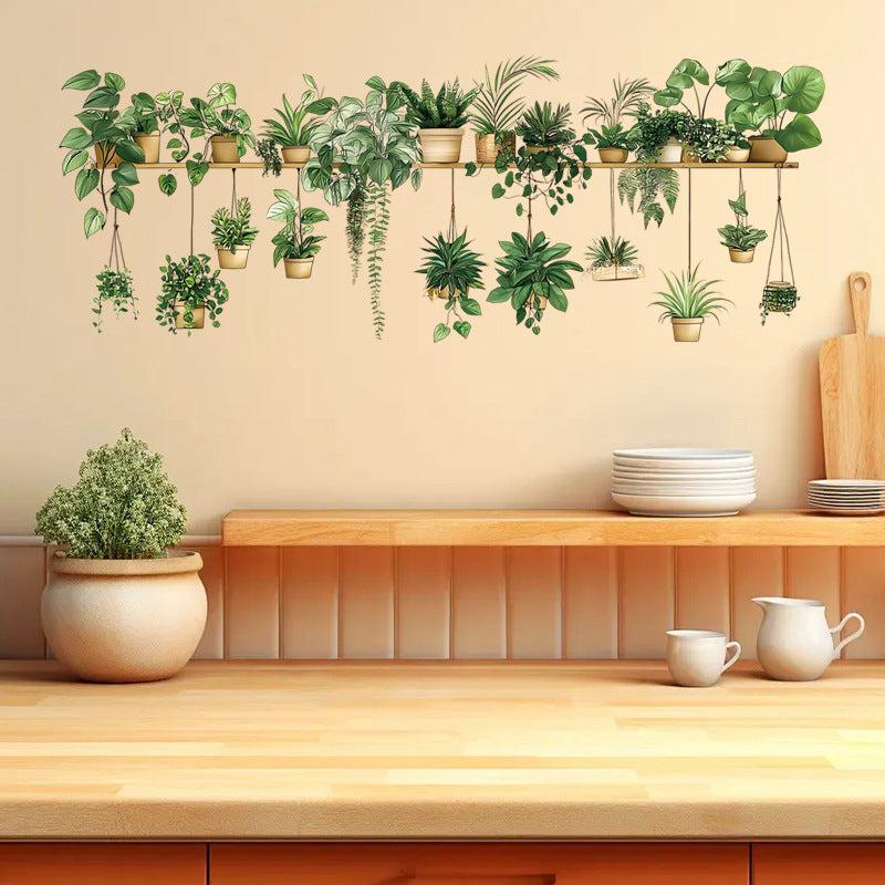 Self-adhesive plant sticker for bedroom