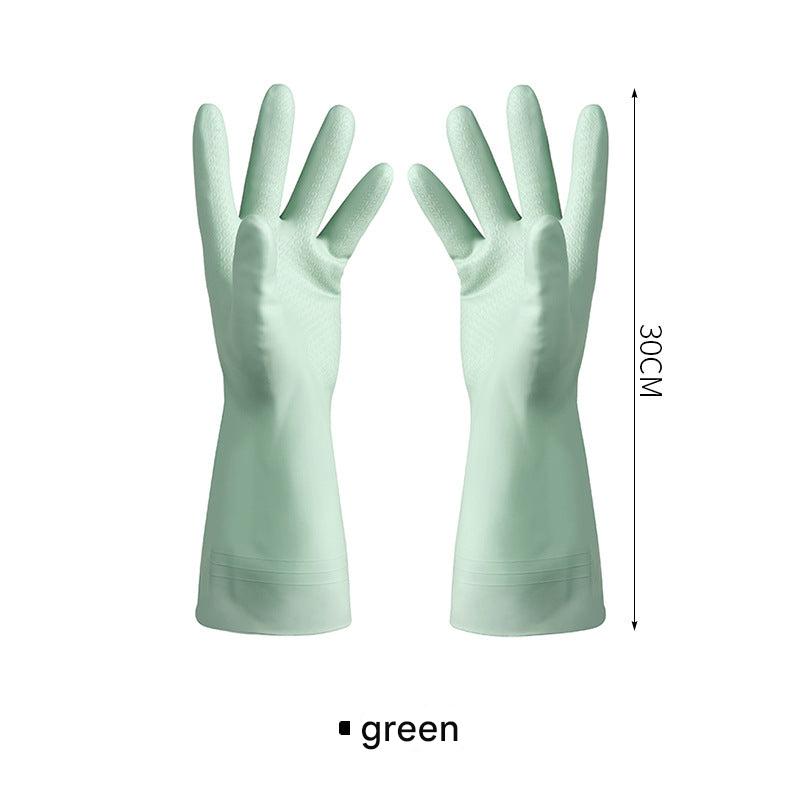 Pink rubber kitchen gloves