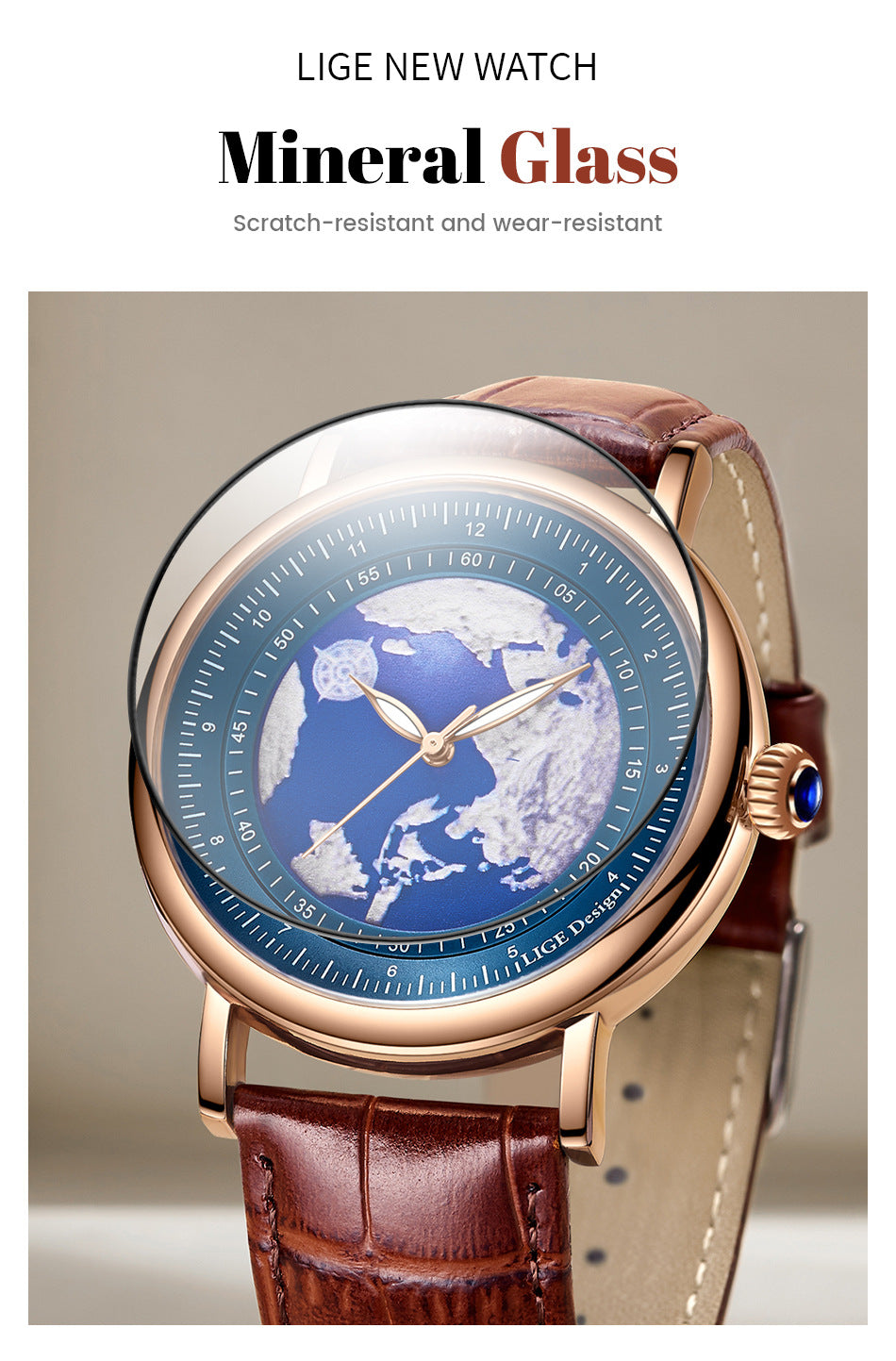 LIGE watch water resistant capability image 3