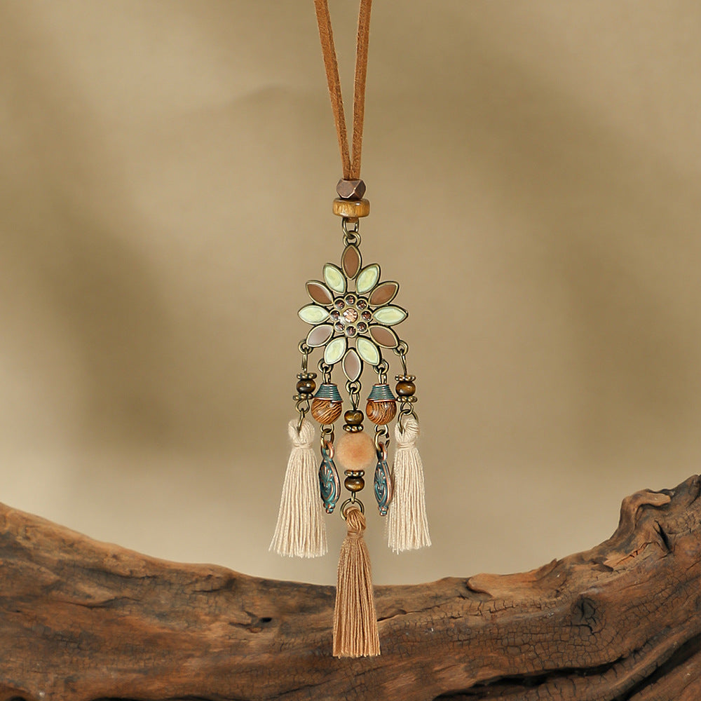 Elegant statement necklace displayed on model image 4
