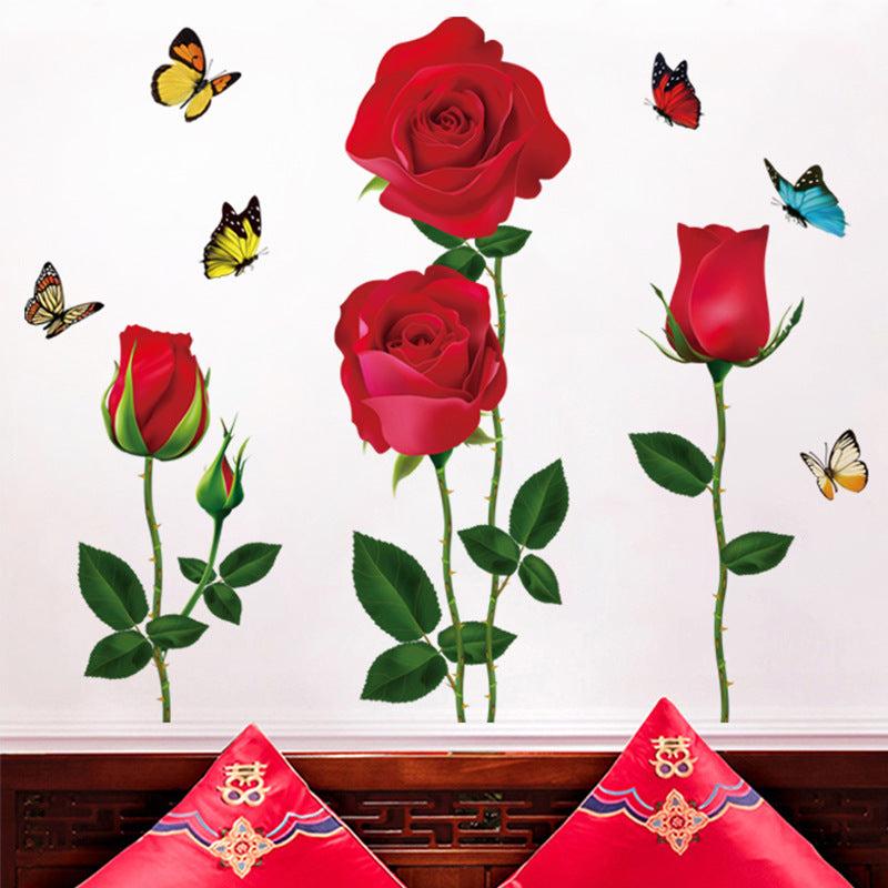 Classic Red Rose Wall Decal Image 3