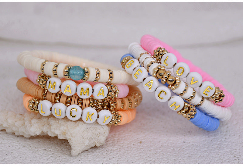 Trendy women's friendship bracelet displayed on a table - image 3